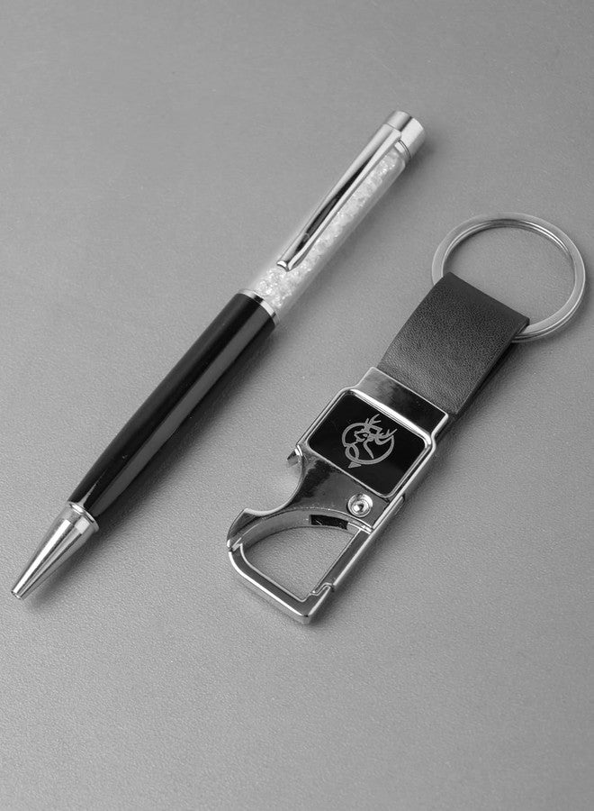 ZEVORA Men Leather Gift Hamper I Belt, Wallet,Keychain & Pen Combo Gift Set(Pack Of 4), Black - Image 5